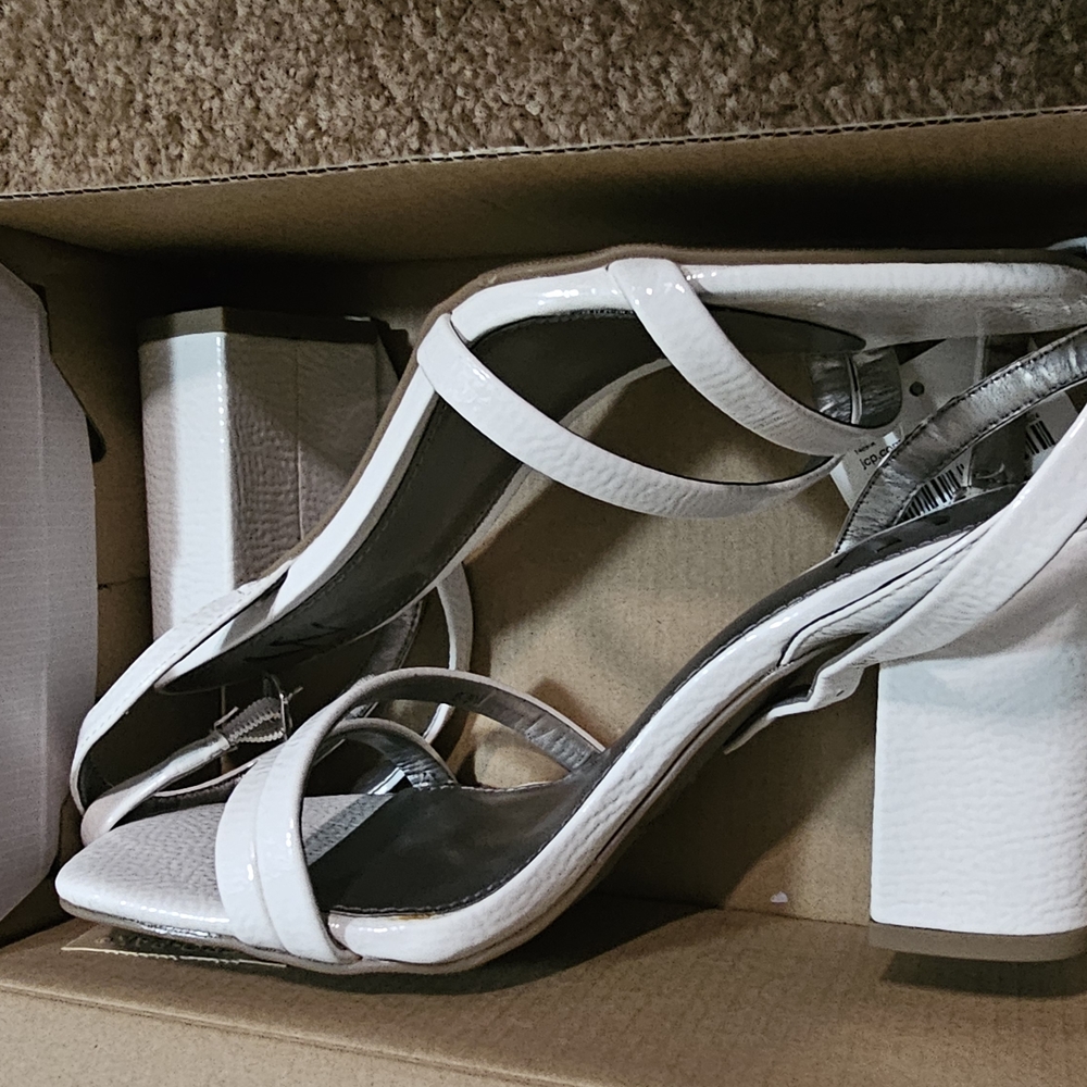 Elegant White Strappy Heels